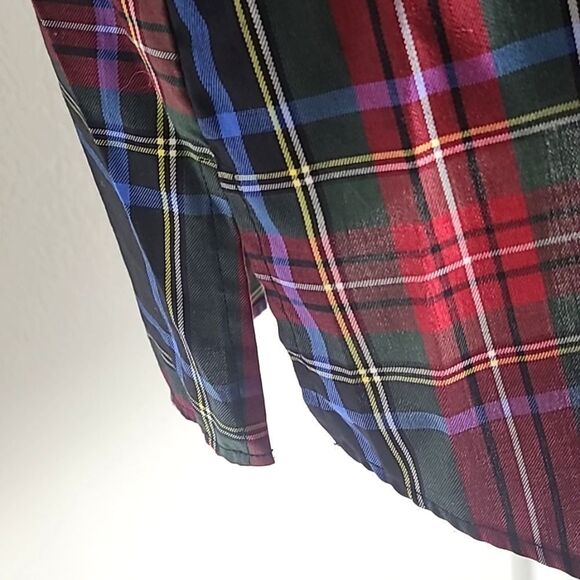 Orvis Carefree Tartan Plaid Buttondown Oxford Shirt, Size 12 - Picture 8 of 10